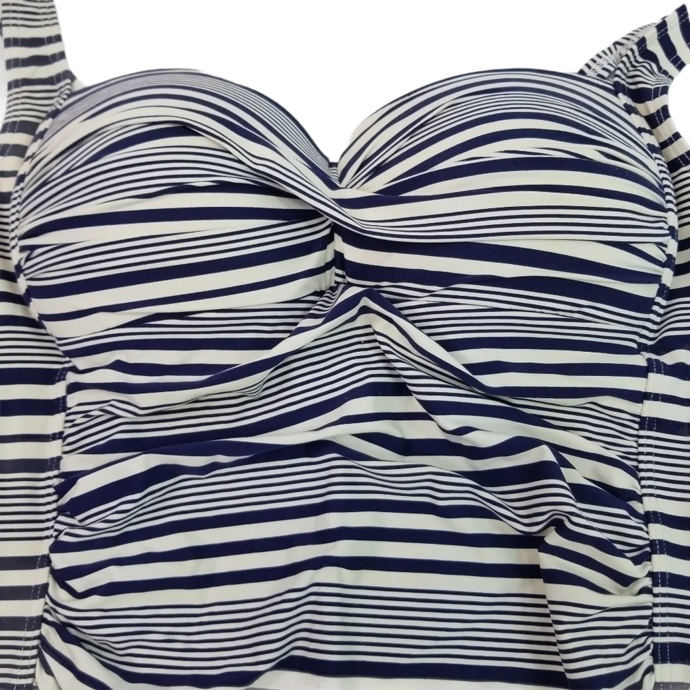 Niptuck swim blue white striped one piece 10